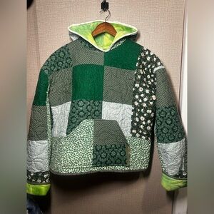 Handmade vintage quilt hoodie